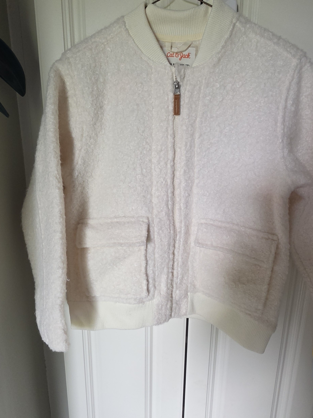 Cat & Jack Cream Kids' Textured Bomber Jacket